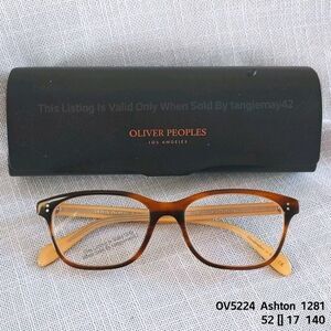 Oliver Peoples Ashton Brown Horn Full Rim Eyeglass Frames With Case OV5224 1281